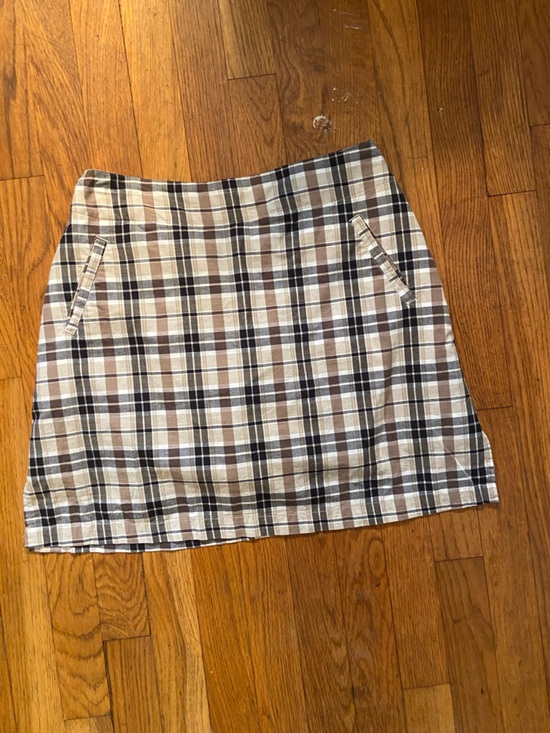 American Vintage Dresses & Skirts - American Vintage Plaid Mini Skirt in Tan, Black, Cream